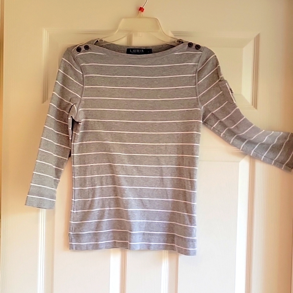 Lauren by Ralph Lauren 3/4 sleeve top sz M